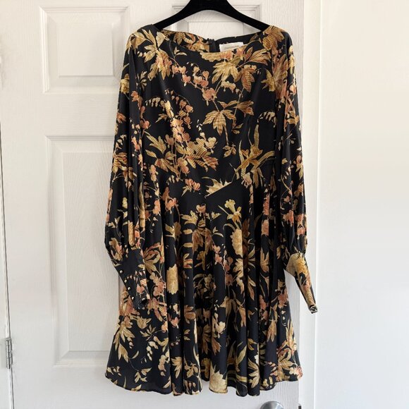 Zimmermann Unbridled Basque Mini Dress Black Floral, size "1" (size small) - Picture 3 of 9